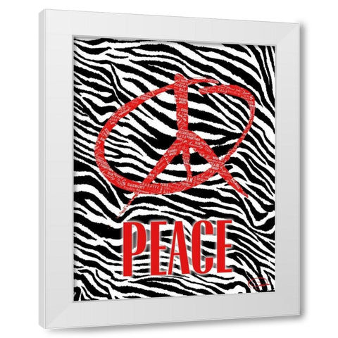 PEACE B White Modern Wood Framed Art Print by OnRei