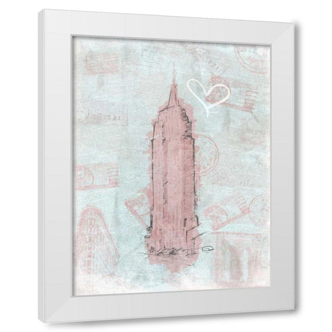 Empire Sketch Romantic White Modern Wood Framed Art Print by OnRei