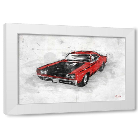 MuscleCar  A White Modern Wood Framed Art Print by OnRei