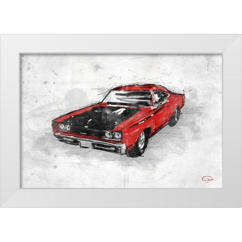 MuscleCar  A White Modern Wood Framed Art Print by OnRei