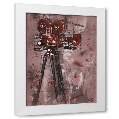 MOVIE RED White Modern Wood Framed Art Print by OnRei