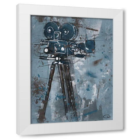 MOVIE White Modern Wood Framed Art Print by OnRei