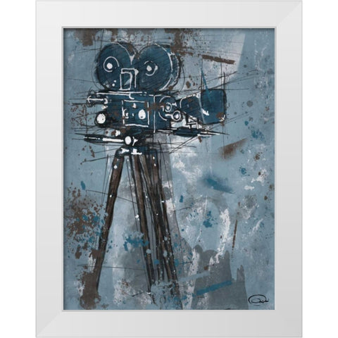 MOVIE White Modern Wood Framed Art Print by OnRei