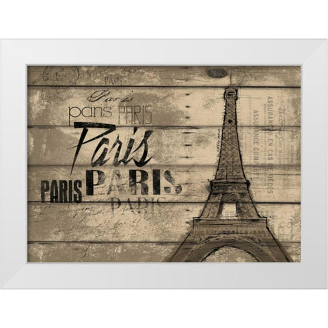 Natural Paris Clean Horizontal White Modern Wood Framed Art Print by OnRei