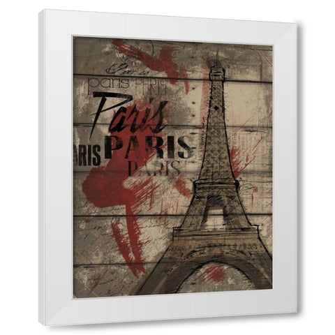 Natural Paris White Modern Wood Framed Art Print by OnRei