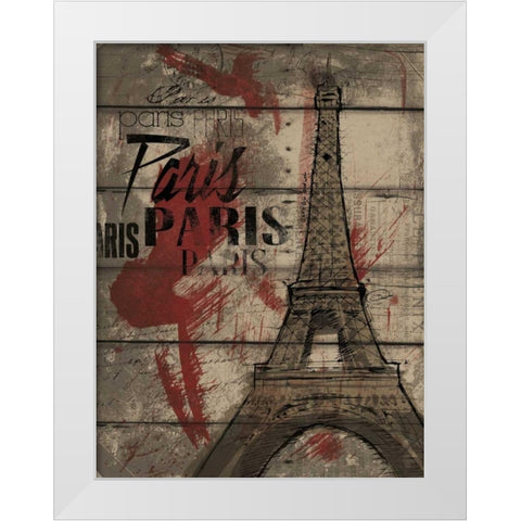 Natural Paris White Modern Wood Framed Art Print by OnRei