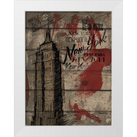 Natural New York 12B White Modern Wood Framed Art Print by OnRei