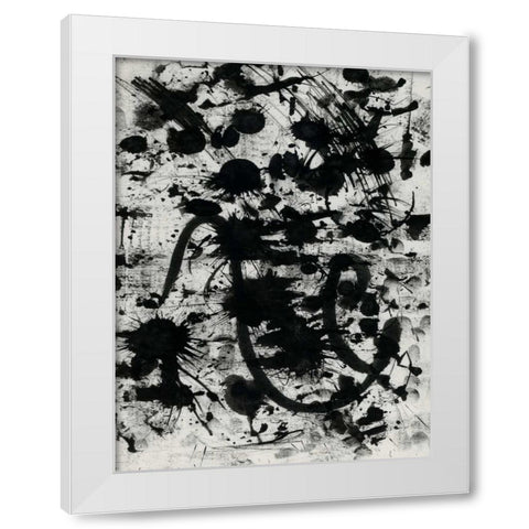 Splatter White Modern Wood Framed Art Print by OnRei