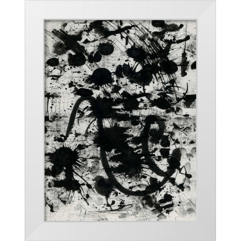 Splatter White Modern Wood Framed Art Print by OnRei