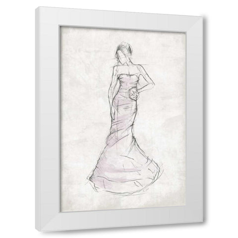 Fashion Dress White Modern Wood Framed Art Print by OnRei