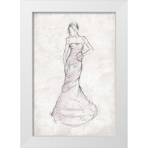 Fashion Dress White Modern Wood Framed Art Print by OnRei