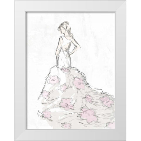 Fashion Flower Dress White Modern Wood Framed Art Print by OnRei