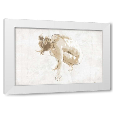 Nude Pose Mate White Modern Wood Framed Art Print by OnRei