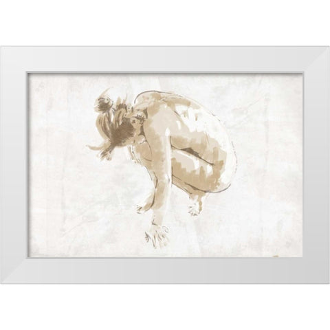 Nude Pose Mate White Modern Wood Framed Art Print by OnRei