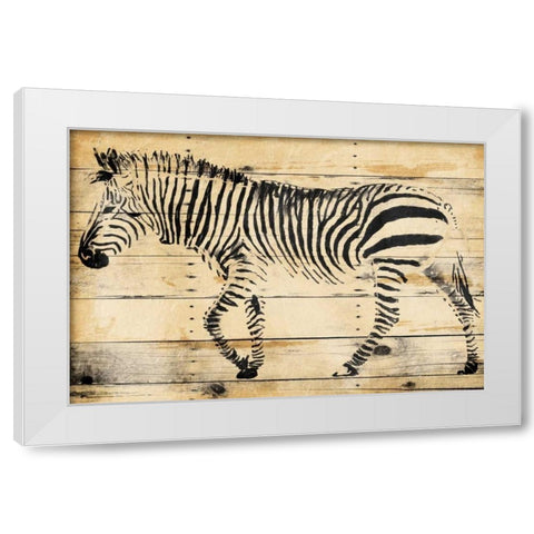 Zebra Wood White Modern Wood Framed Art Print by OnRei