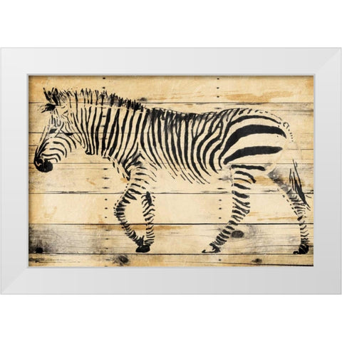 Zebra Wood White Modern Wood Framed Art Print by OnRei