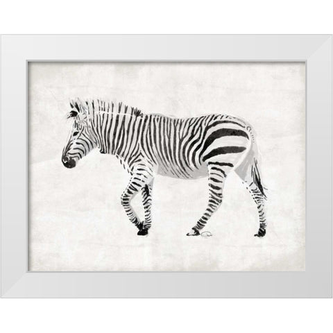 Zebra White Modern Wood Framed Art Print by OnRei