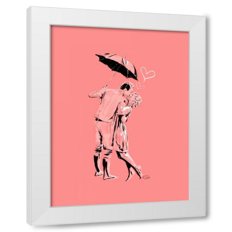 Romantic Love Pink White Modern Wood Framed Art Print by OnRei