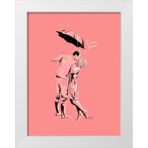 Romantic Love Pink White Modern Wood Framed Art Print by OnRei