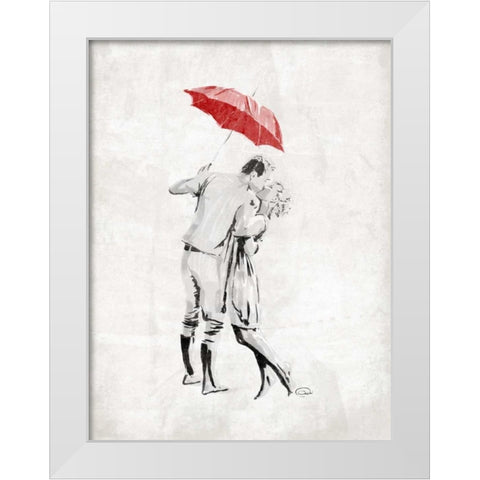 Romantic Love White Modern Wood Framed Art Print by OnRei