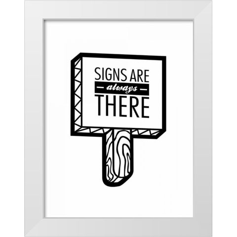 Always There 2 White Modern Wood Framed Art Print by OnRei