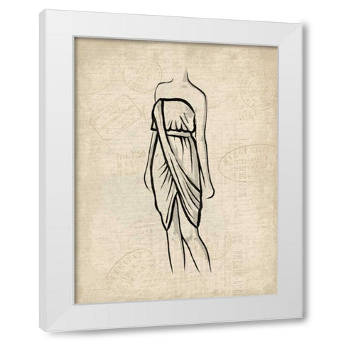 Canvas Dress 1 White Modern Wood Framed Art Print by OnRei