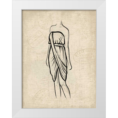 Canvas Dress 1 White Modern Wood Framed Art Print by OnRei