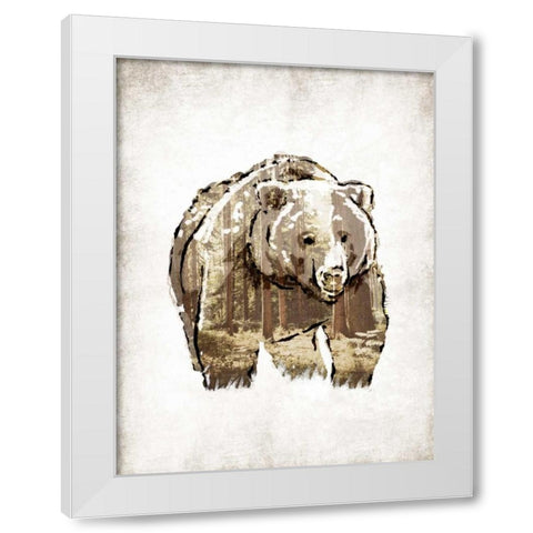 Butch in Woods White Modern Wood Framed Art Print by OnRei