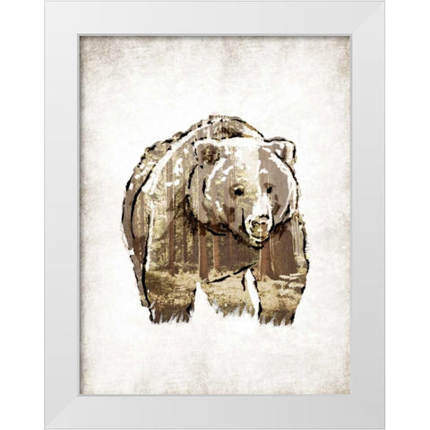 Butch in Woods White Modern Wood Framed Art Print by OnRei