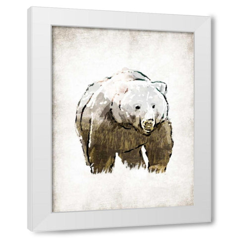 Butch in Forest White Modern Wood Framed Art Print by OnRei