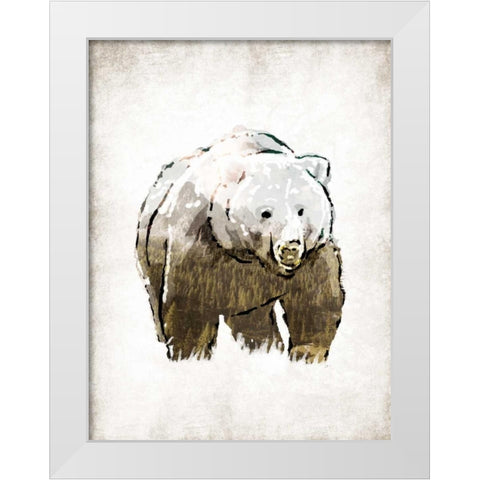 Butch in Forest White Modern Wood Framed Art Print by OnRei