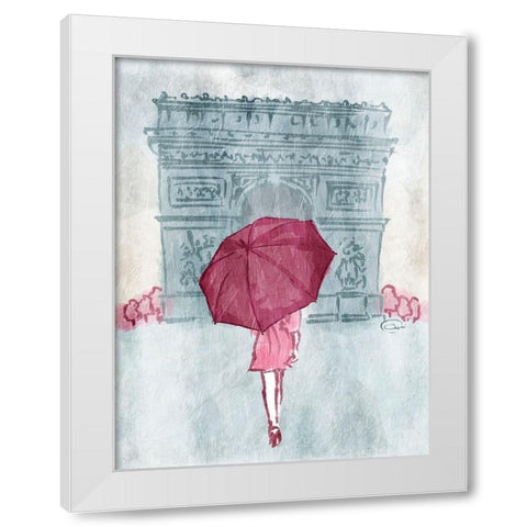 Painted walk away White Modern Wood Framed Art Print by OnRei