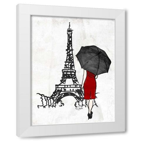 Inked Walk Away Mate Red White Modern Wood Framed Art Print by OnRei