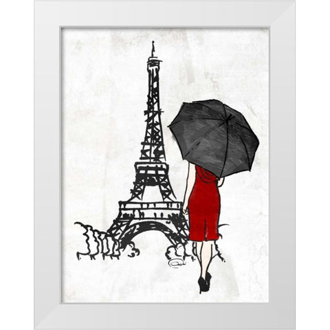 Inked Walk Away Mate Red White Modern Wood Framed Art Print by OnRei