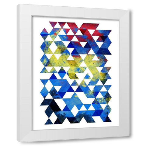 Pop Triangles White Modern Wood Framed Art Print by OnRei