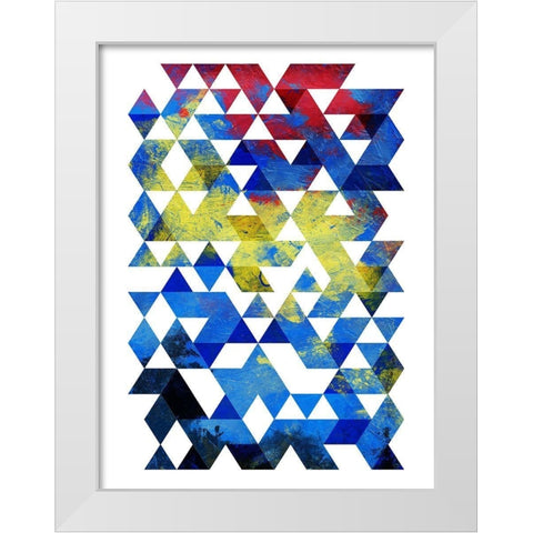 Pop Triangles White Modern Wood Framed Art Print by OnRei