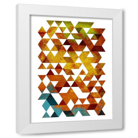 Lava Triangles White Modern Wood Framed Art Print by OnRei