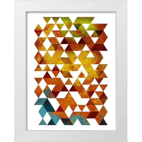 Lava Triangles White Modern Wood Framed Art Print by OnRei