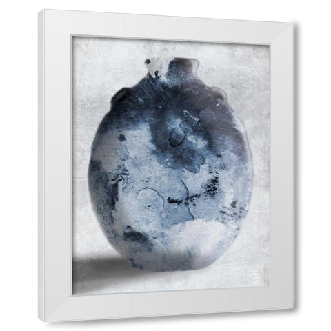 Blue Smoke Mate White Modern Wood Framed Art Print by OnRei