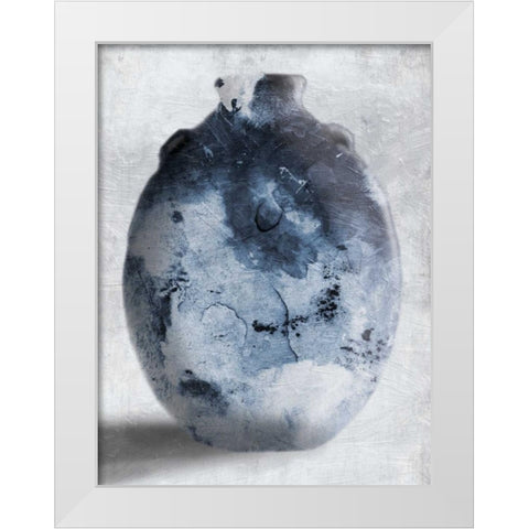 Blue Smoke Mate White Modern Wood Framed Art Print by OnRei