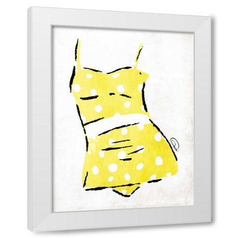 Vintage Swimsuit 2 White Modern Wood Framed Art Print by OnRei