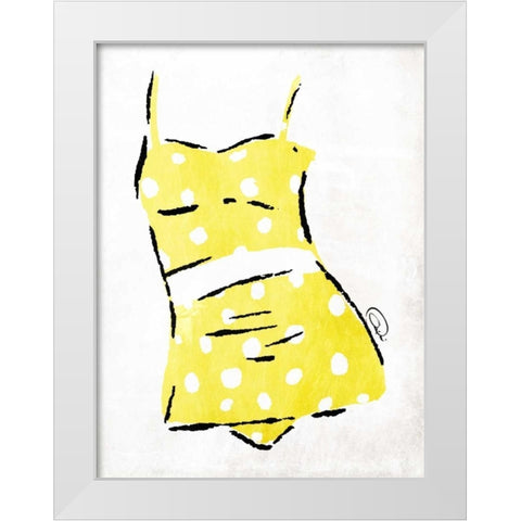 Vintage Swimsuit 2 White Modern Wood Framed Art Print by OnRei