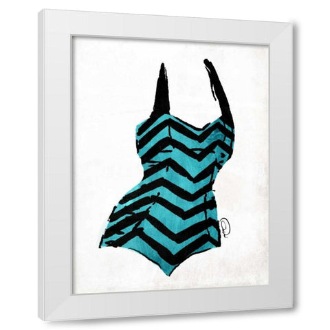 Vintage Swimsuit 4 White Modern Wood Framed Art Print by OnRei