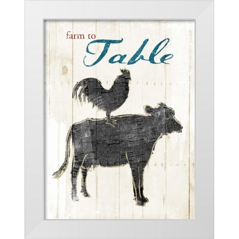 Farm To Table White Modern Wood Framed Art Print by OnRei