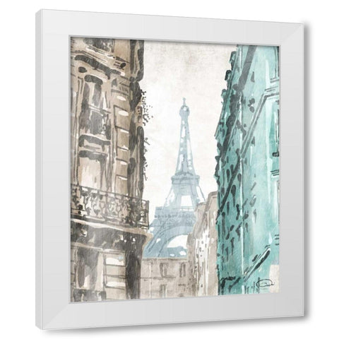 City View White Modern Wood Framed Art Print by OnRei