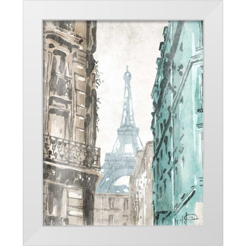 City View White Modern Wood Framed Art Print by OnRei