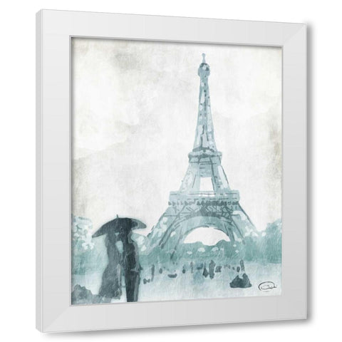 Love in Paris White Modern Wood Framed Art Print by OnRei