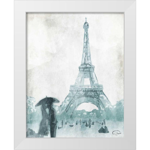 Love in Paris White Modern Wood Framed Art Print by OnRei