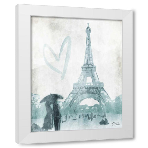 Eiffel Love White Modern Wood Framed Art Print by OnRei