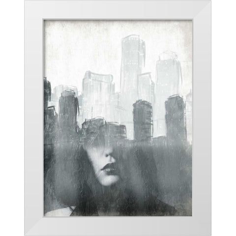 Skyline Mind White Modern Wood Framed Art Print by OnRei